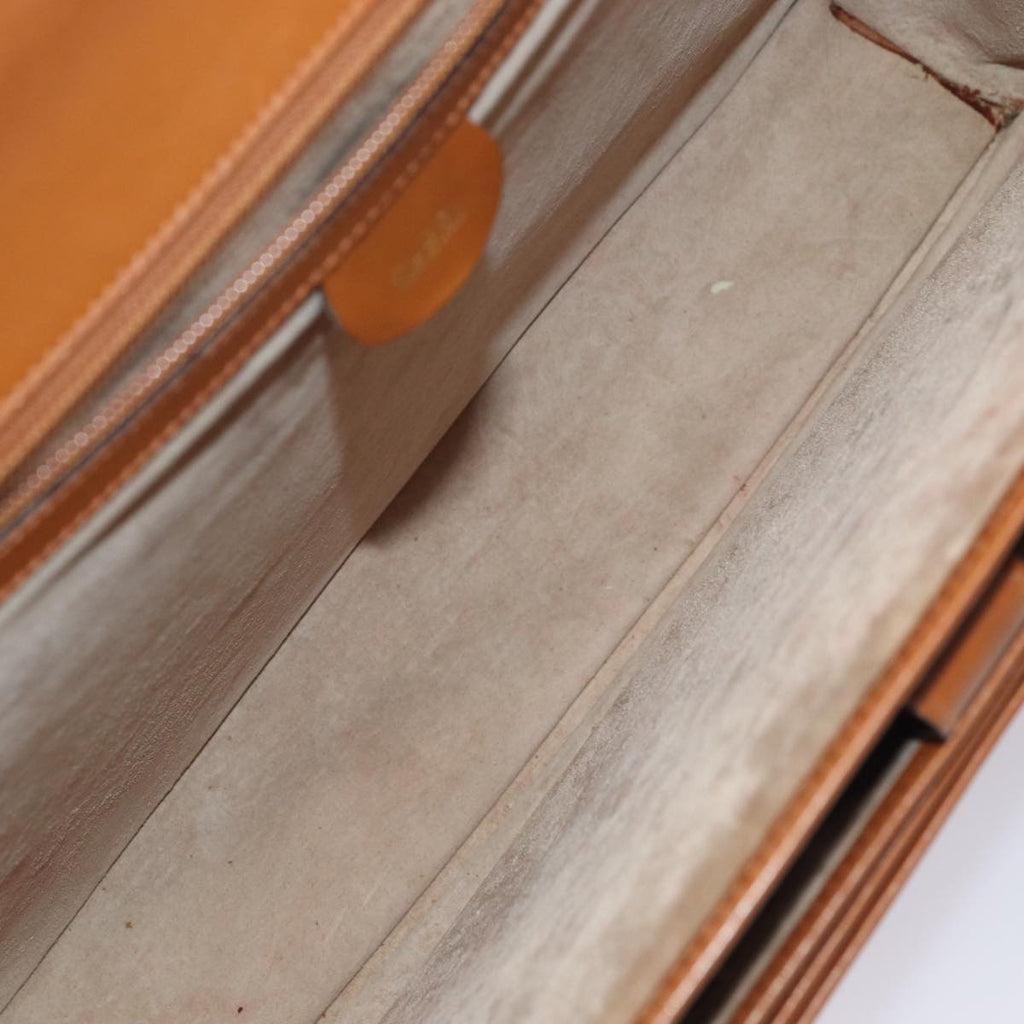 GUCCI Ready Lock Briefcase Leather 2way Brown Gold am6802
