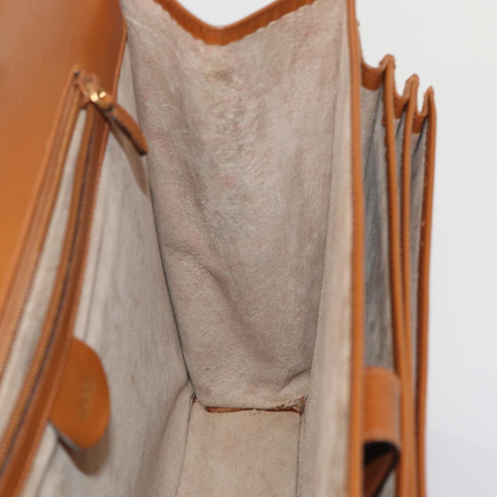 GUCCI Ready Lock Briefcase Leather 2way Brown Gold am6802