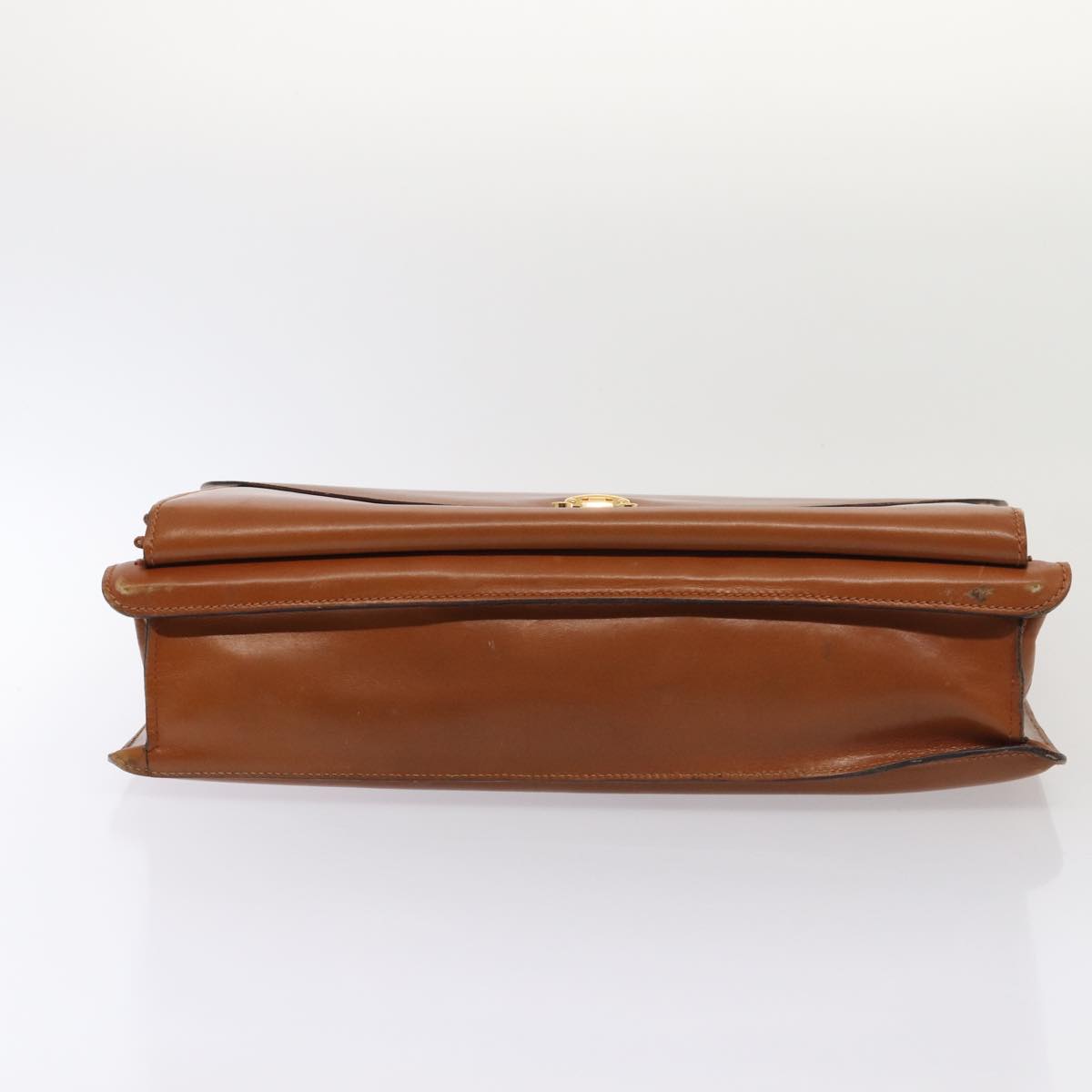 GUCCI Ready Lock Briefcase Leather 2way Brown Gold am6802