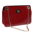 GUCCI Chain Shoulder Bag Leather Red Gold 576422 am6808