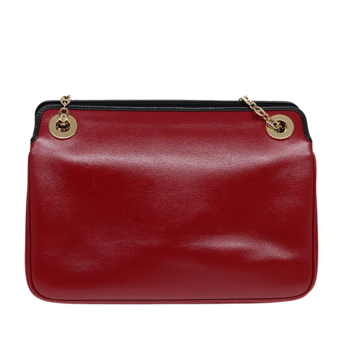 GUCCI Chain Shoulder Bag Leather Red Gold 576422 am6808