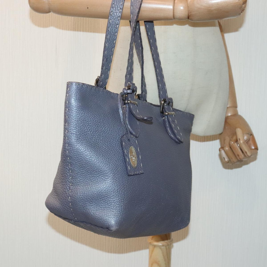 FENDI Celeria Tote Bag Leather Purple am6831