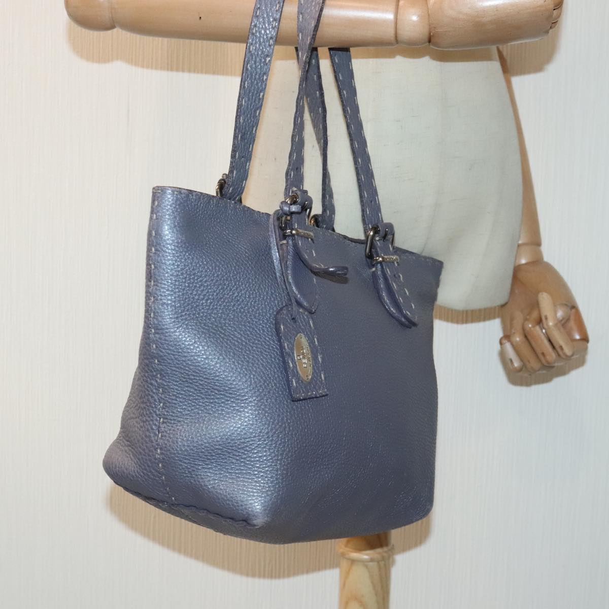 FENDI Celeria Tote Bag Leather Purple am6831
