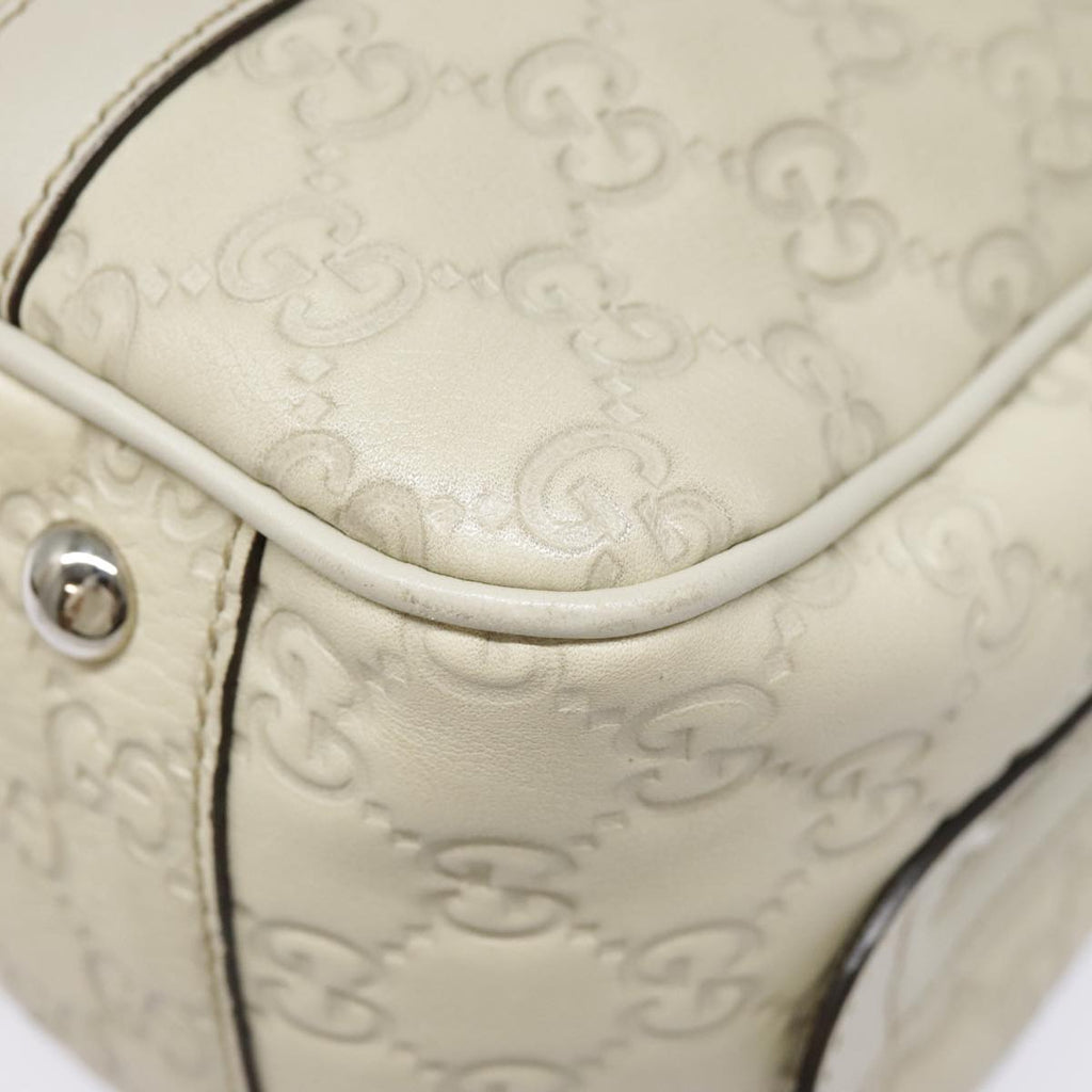 GUCCI Guccissima GG Twins Hand Bag Leather White am6833