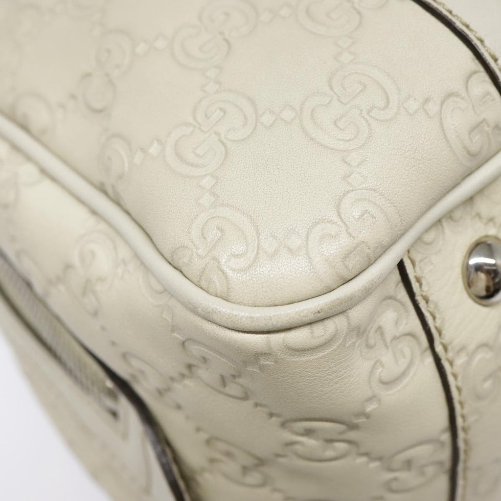 GUCCI Guccissima GG Twins Hand Bag Leather White am6833