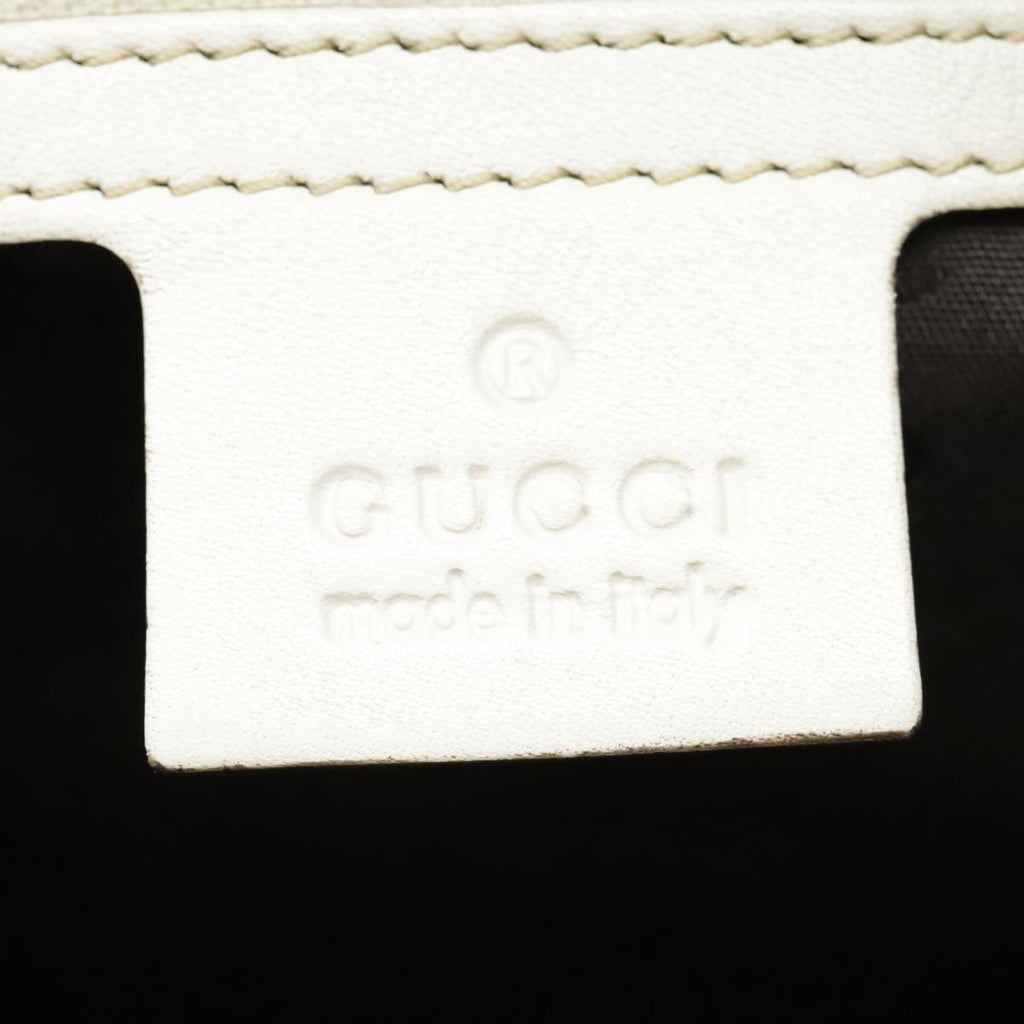 GUCCI Guccissima GG Twins Hand Bag Leather White am6833
