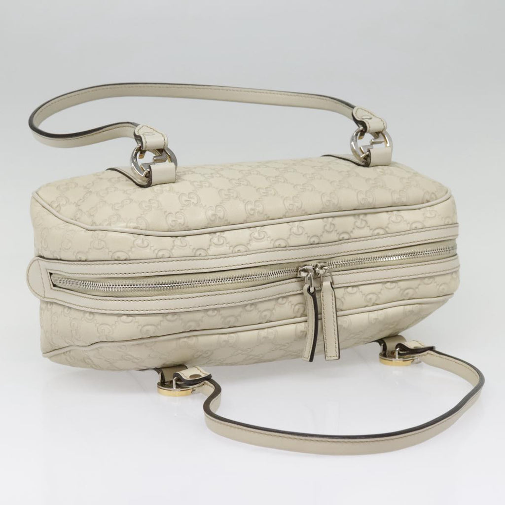 GUCCI Guccissima GG Twins Hand Bag Leather White am6833