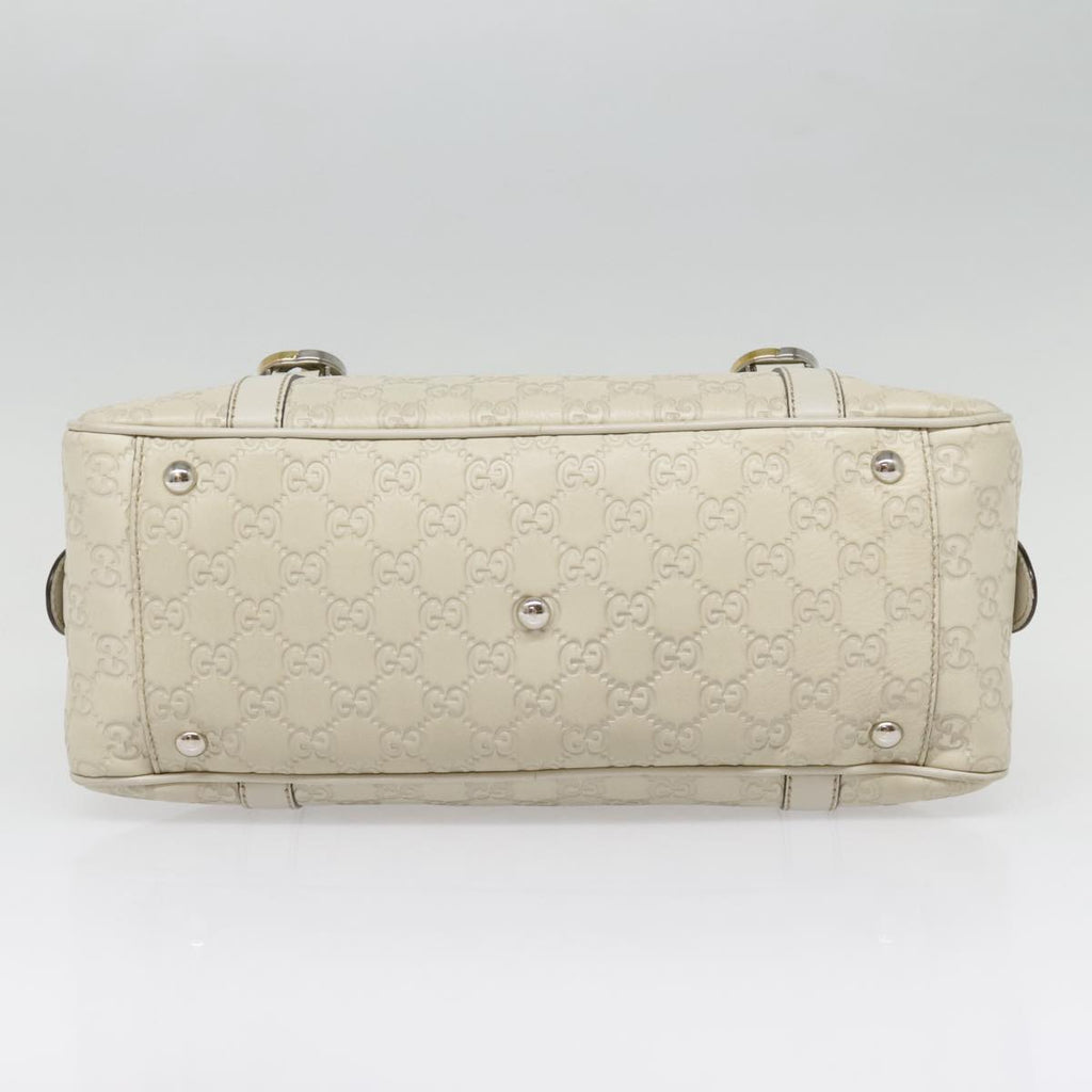 GUCCI Guccissima GG Twins Hand Bag Leather White am6833
