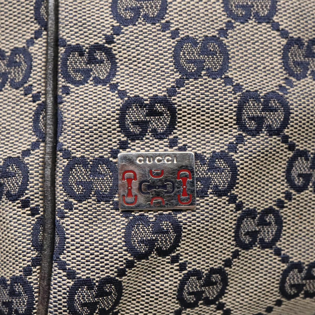 GUCCI GG Canvas Sherry Line Tote Bag Beige Navy Red am6834