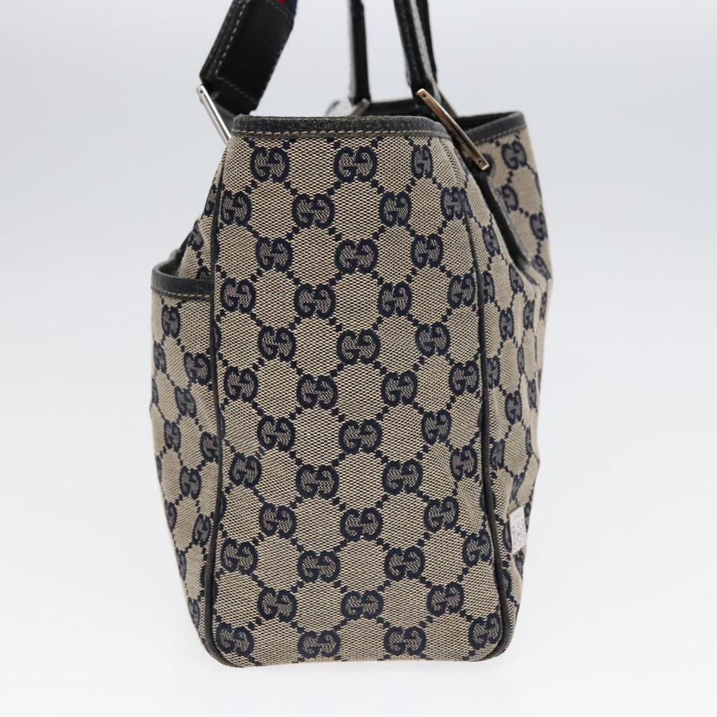 GUCCI GG Canvas Sherry Line Tote Bag Beige Navy Red am6834