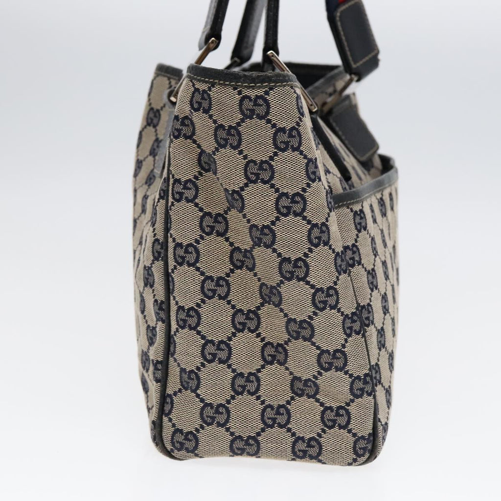 GUCCI GG Canvas Sherry Line Tote Bag Beige Navy Red am6834