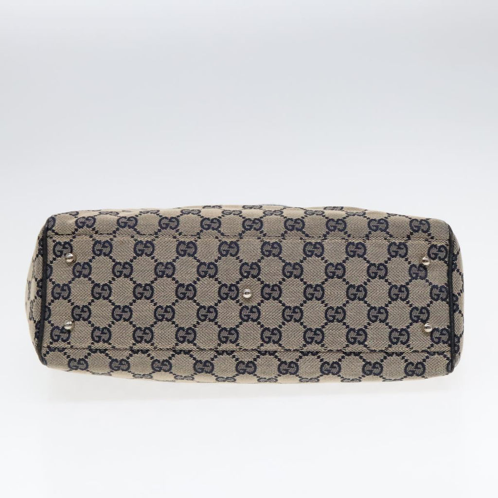 GUCCI GG Canvas Sherry Line Tote Bag Beige Navy Red am6834