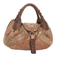 FENDI spy Hand Bag Leather Gold Tone am6841