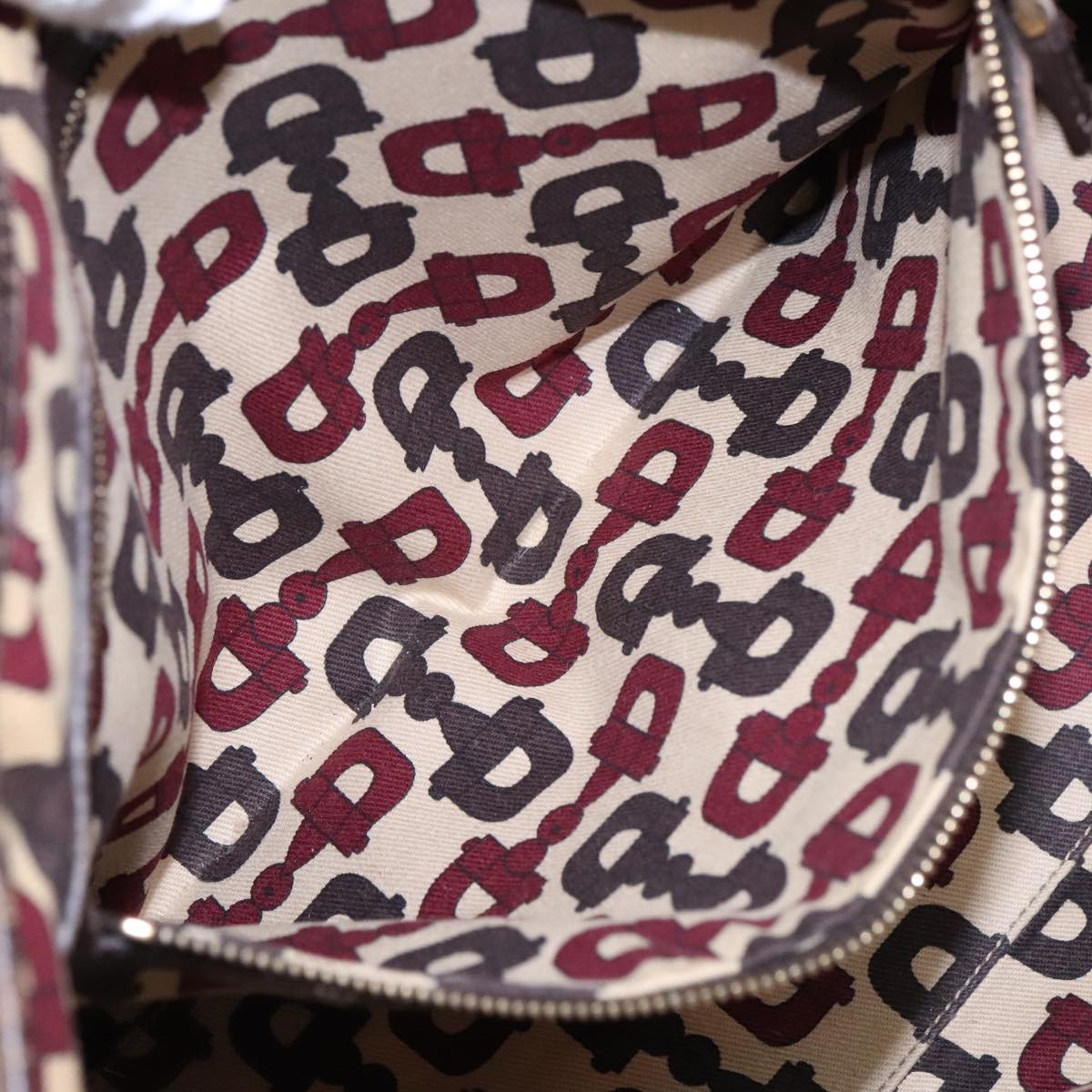 GUCCI GG Canvas Web Sherry Line Tote Bag Beige Green Red am6853