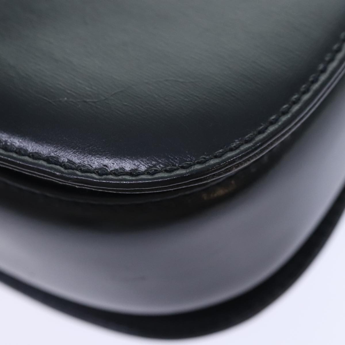 GUCCI Bamboo Hand Bag Leather Black Gold 000 2046 0188 am6870