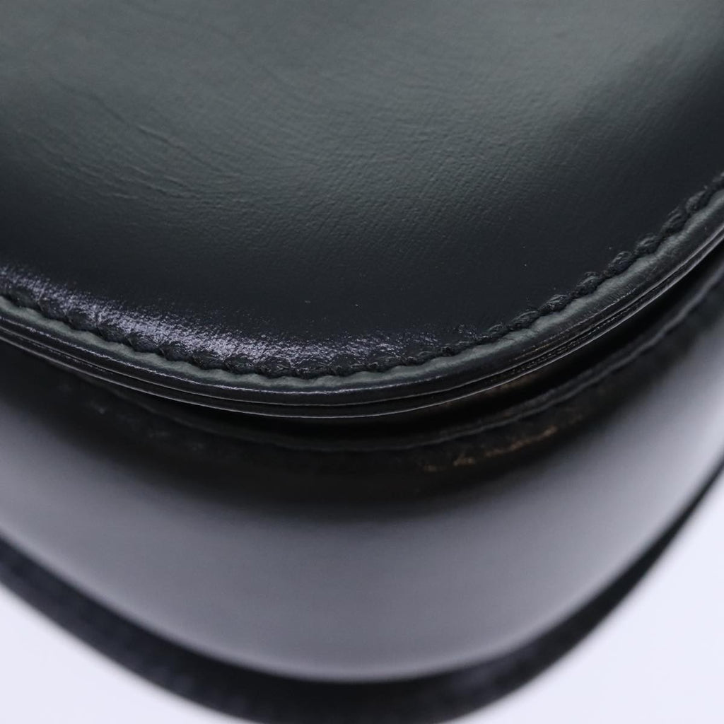 GUCCI Bamboo Hand Bag Leather Black Gold 000 2046 0188 am6870