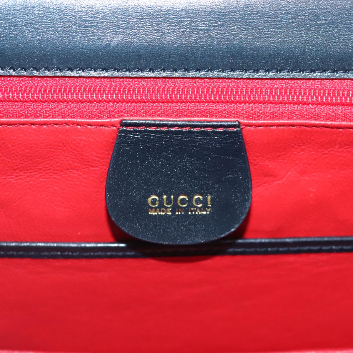 GUCCI Bamboo Hand Bag Leather Black Gold 000 2046 0188 am6870
