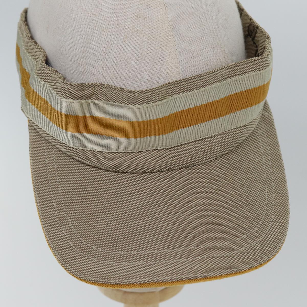 GUCCI GG Canvas Sherry Line Sun Visor M Beige Yellow am6871
