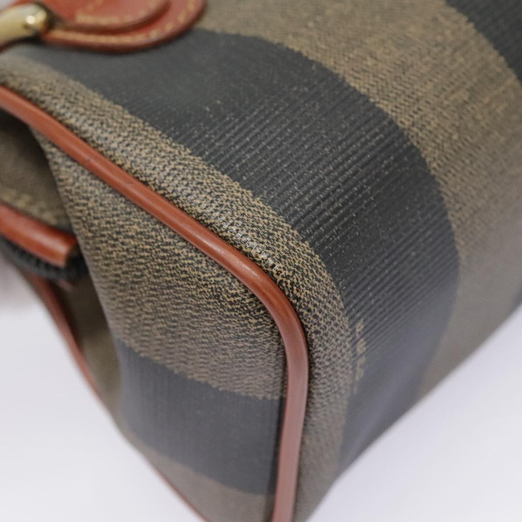 FENDI Pecan Canvas Hand Bag Coated Canvas 2way Brown Khaki am6873