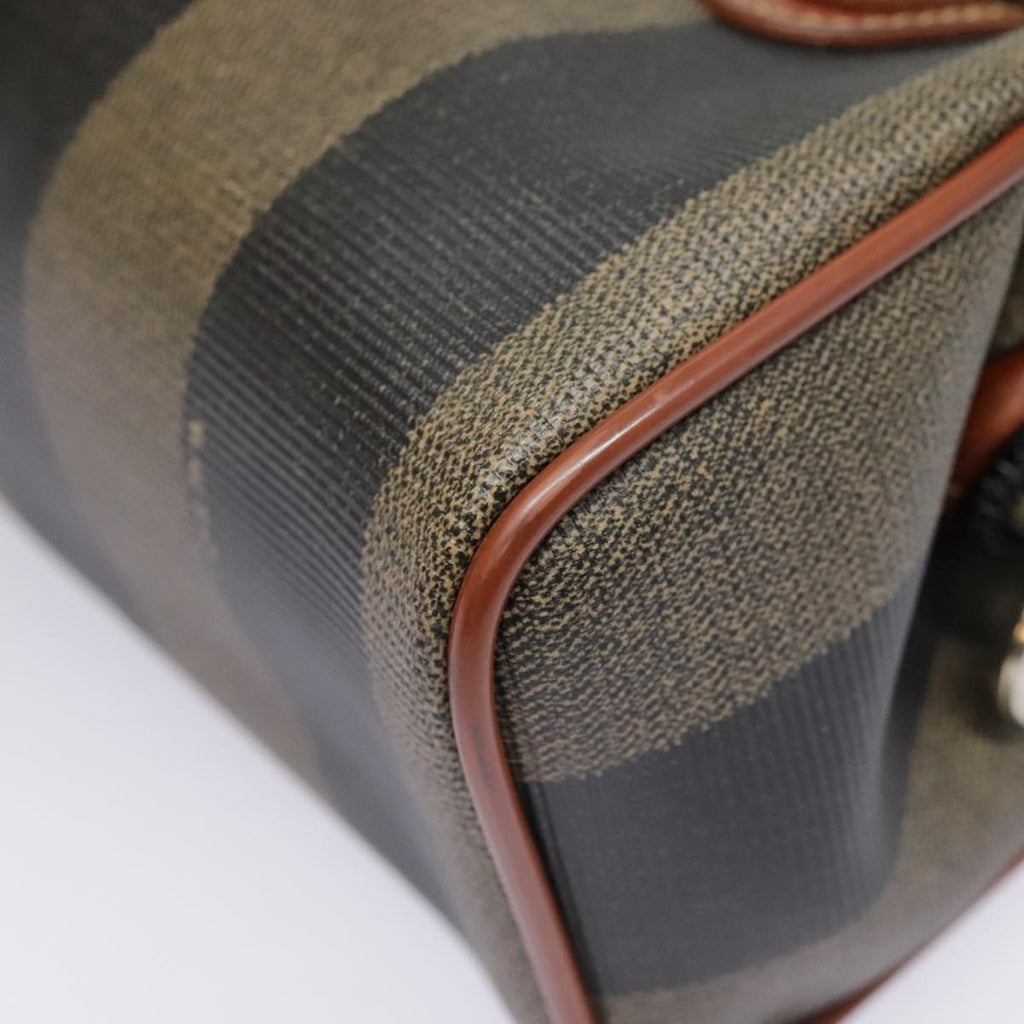 FENDI Pecan Canvas Hand Bag Coated Canvas 2way Brown Khaki am6873
