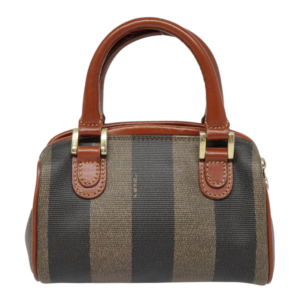 FENDI Pecan Canvas Hand Bag Coated Canvas 2way Brown Khaki am6873