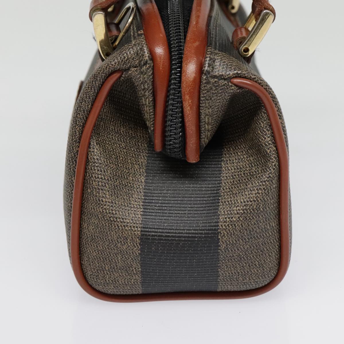 FENDI Pecan Canvas Hand Bag Coated Canvas 2way Brown Khaki am6873