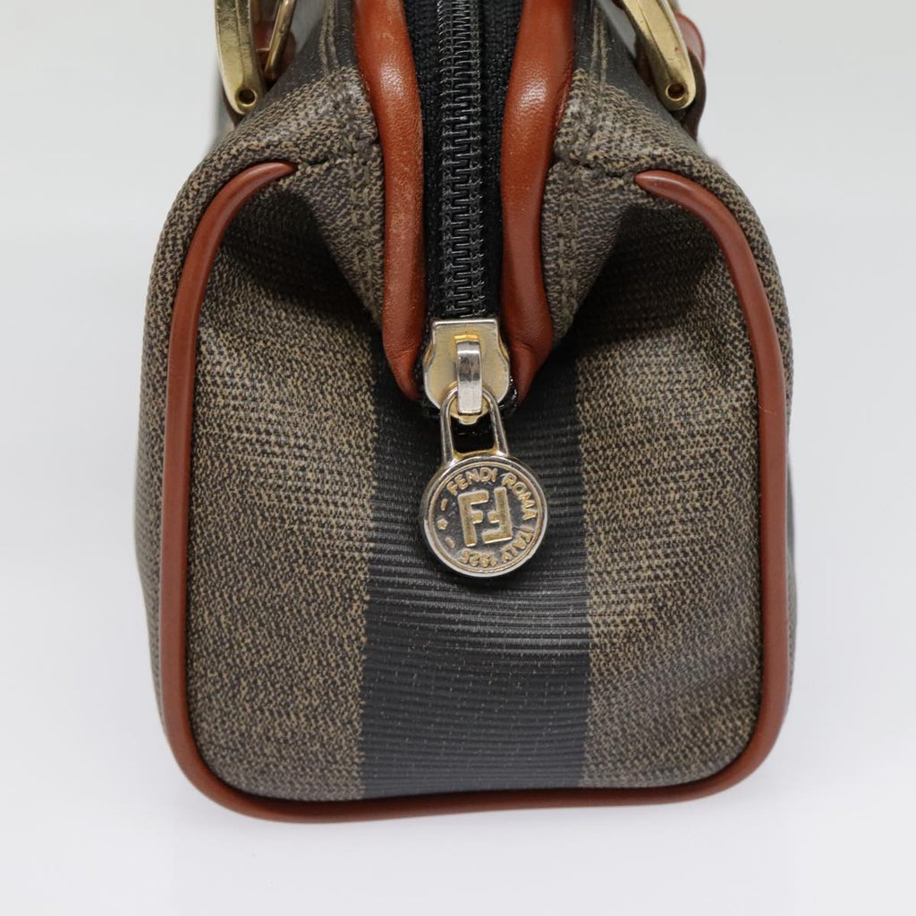 FENDI Pecan Canvas Hand Bag Coated Canvas 2way Brown Khaki am6873