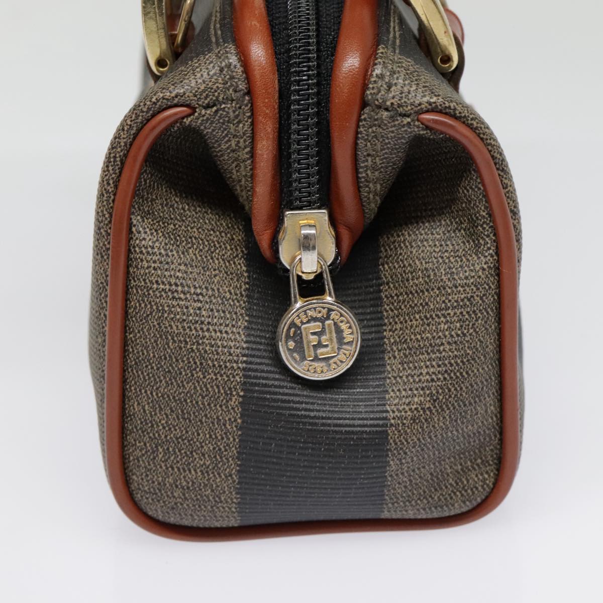 FENDI Pecan Canvas Hand Bag Coated Canvas 2way Brown Khaki am6873