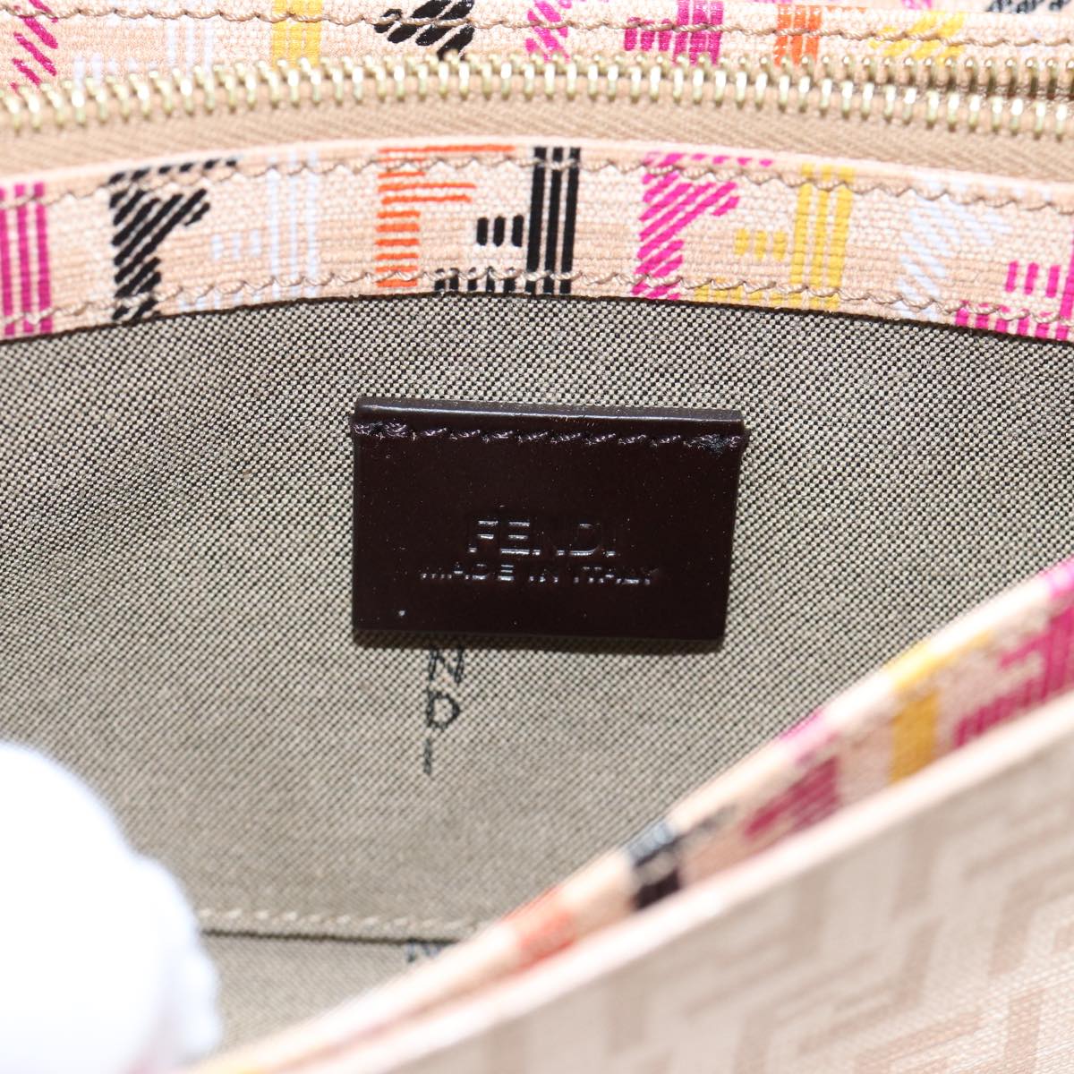 FENDI Zucchino Canvas Wallet Beige Gold am6889