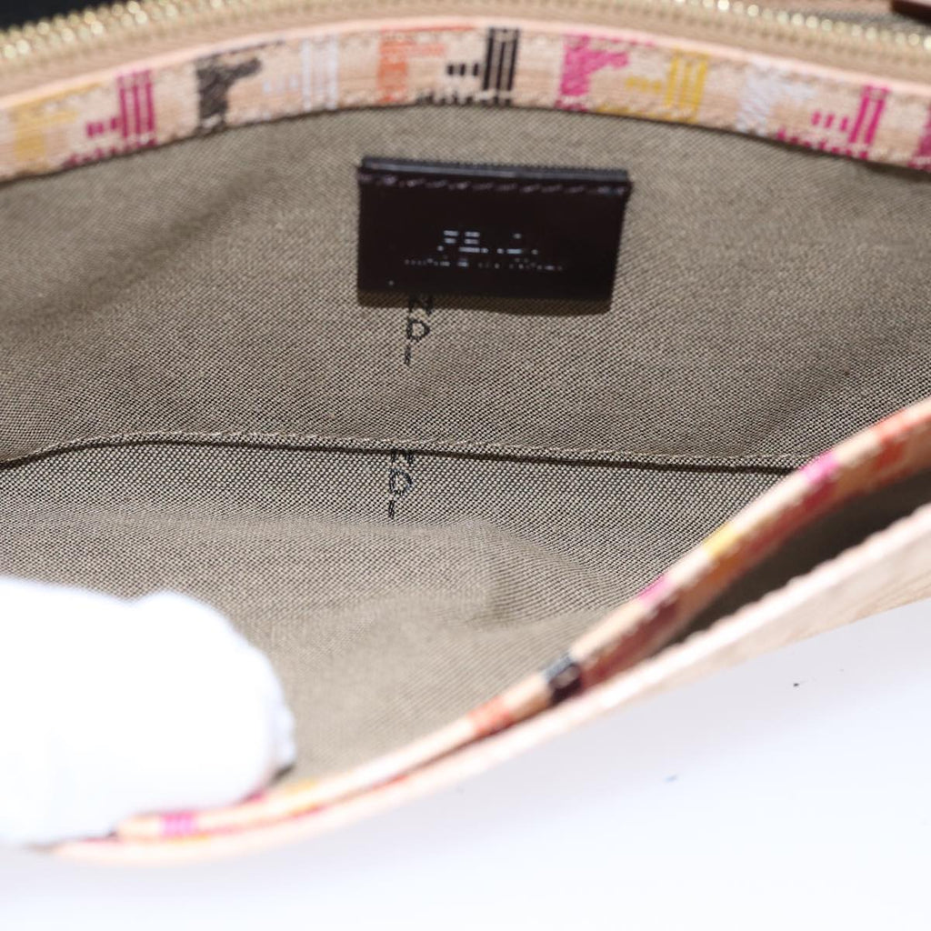 FENDI Zucchino Canvas Wallet Beige Gold am6889