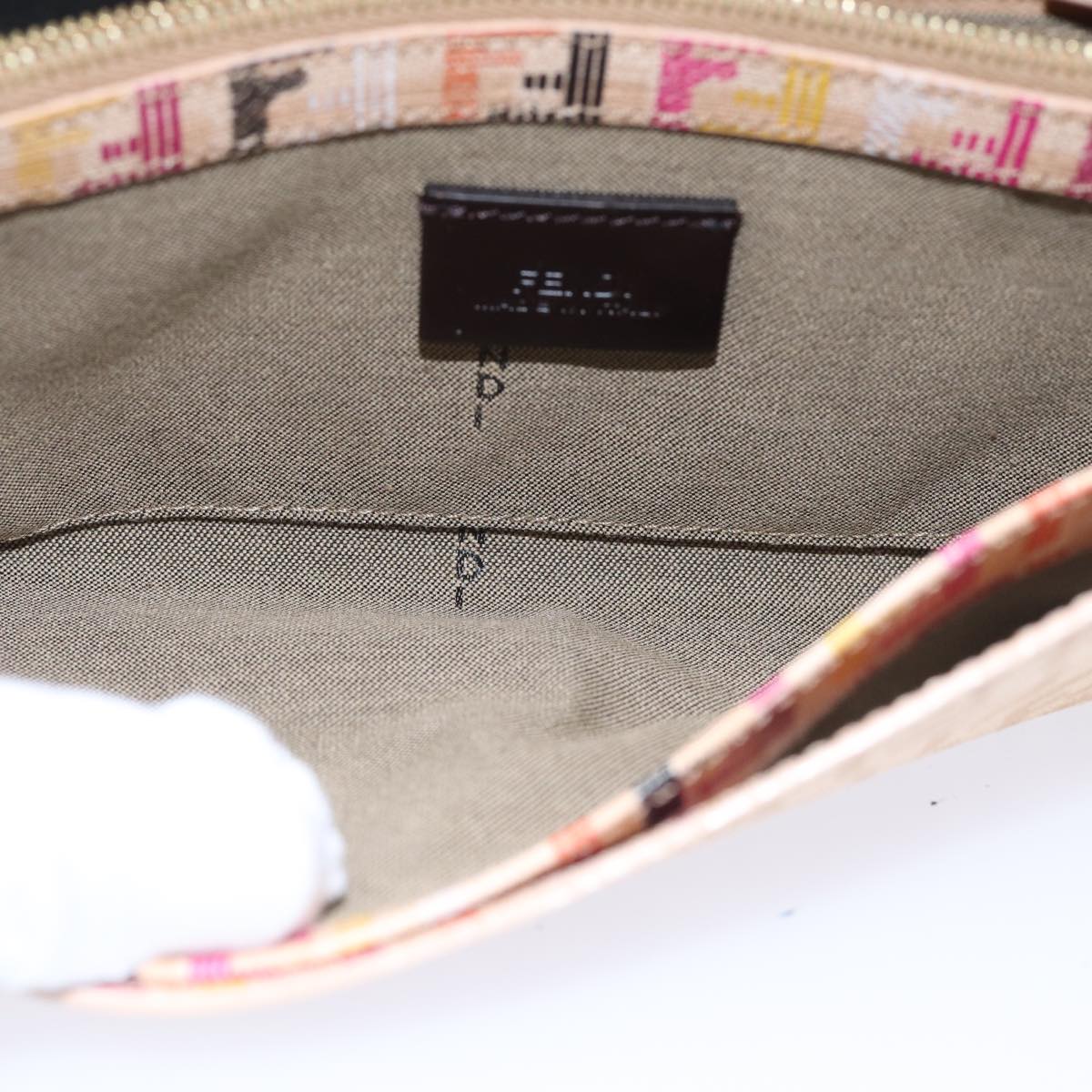 FENDI Zucchino Canvas Wallet Beige Gold am6889
