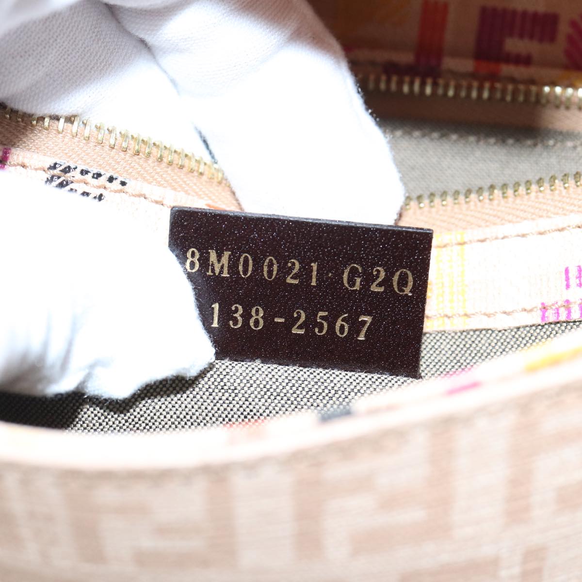 FENDI Zucchino Canvas Wallet Beige Gold am6889