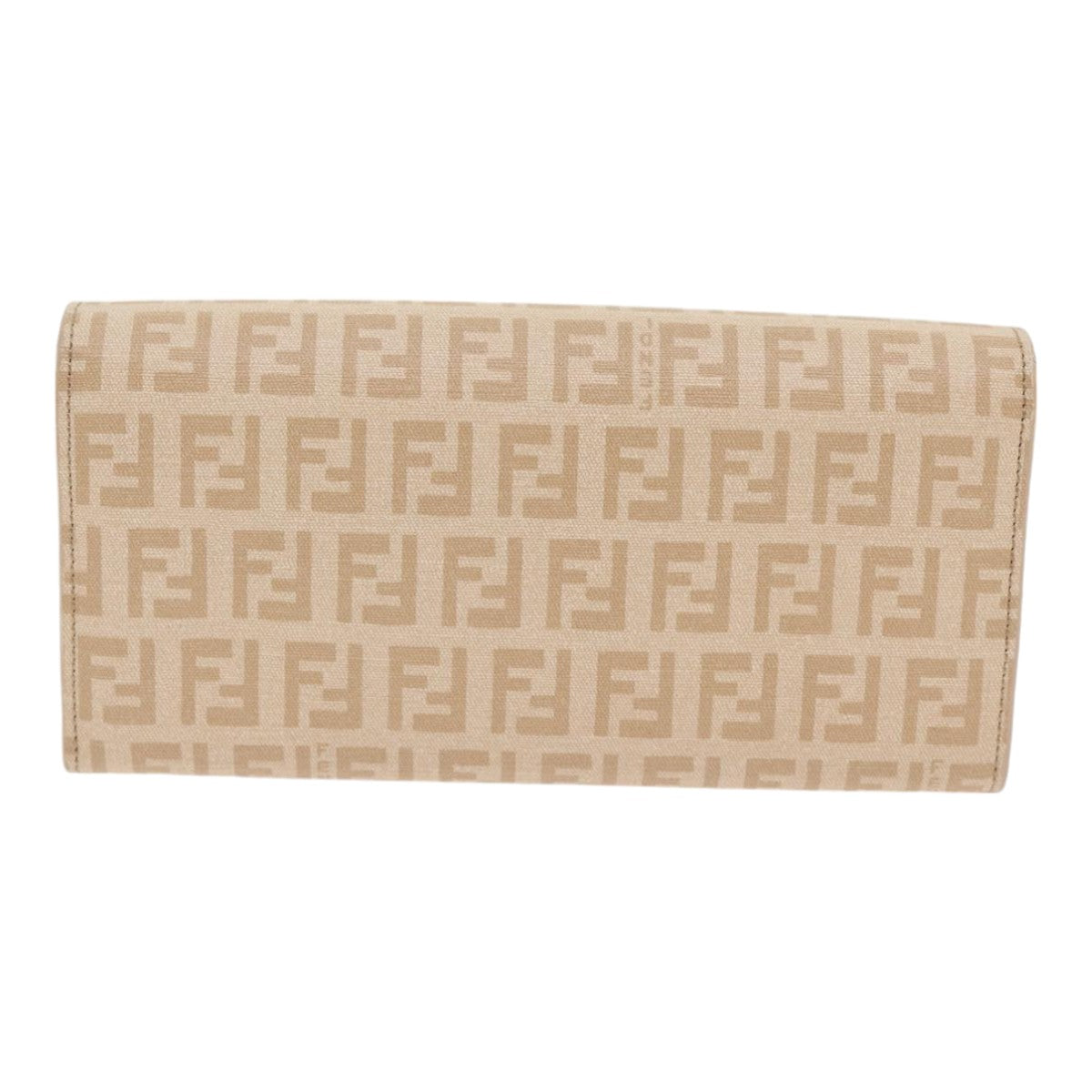 FENDI Zucchino Canvas Wallet Beige Gold am6889