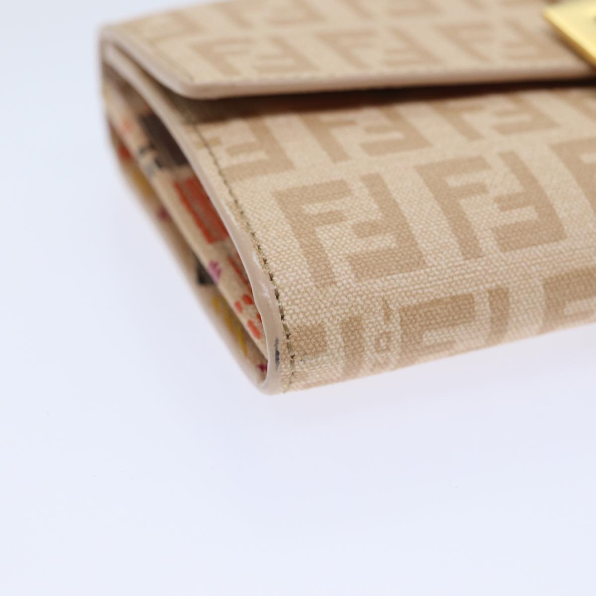 FENDI Zucchino Canvas Wallet Beige Gold am6889