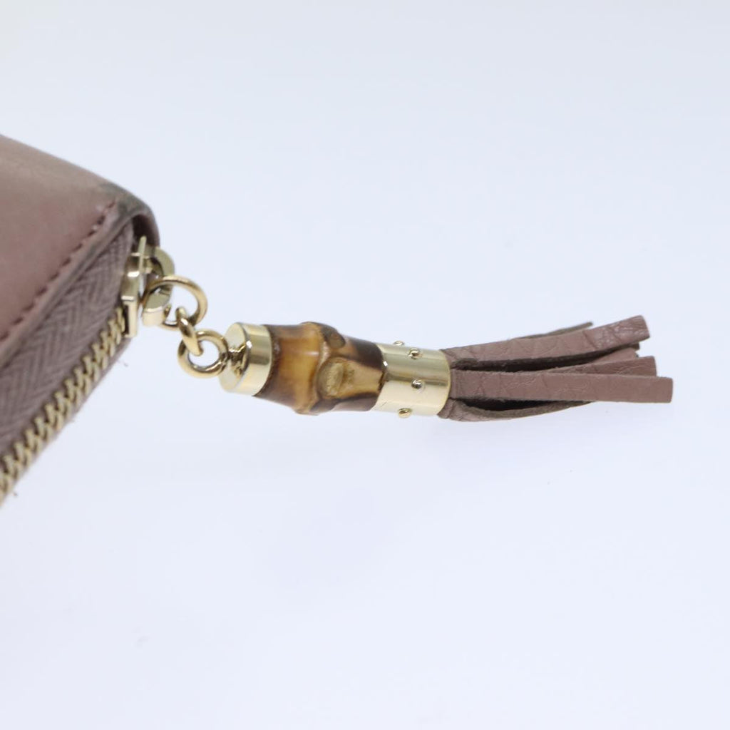 GUCCI Bamboo Wallet Leather Pink Gold 307984 am6900