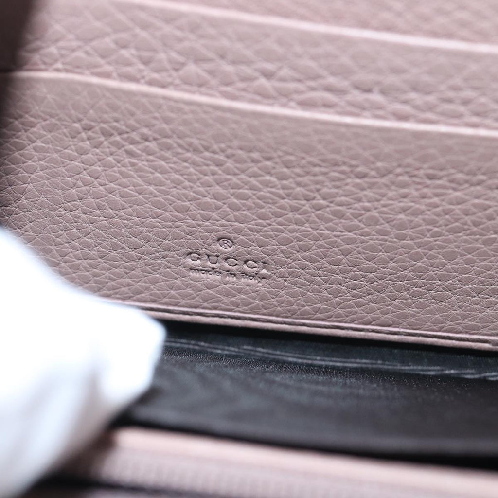 GUCCI Bamboo Wallet Leather Pink Gold 307984 am6900