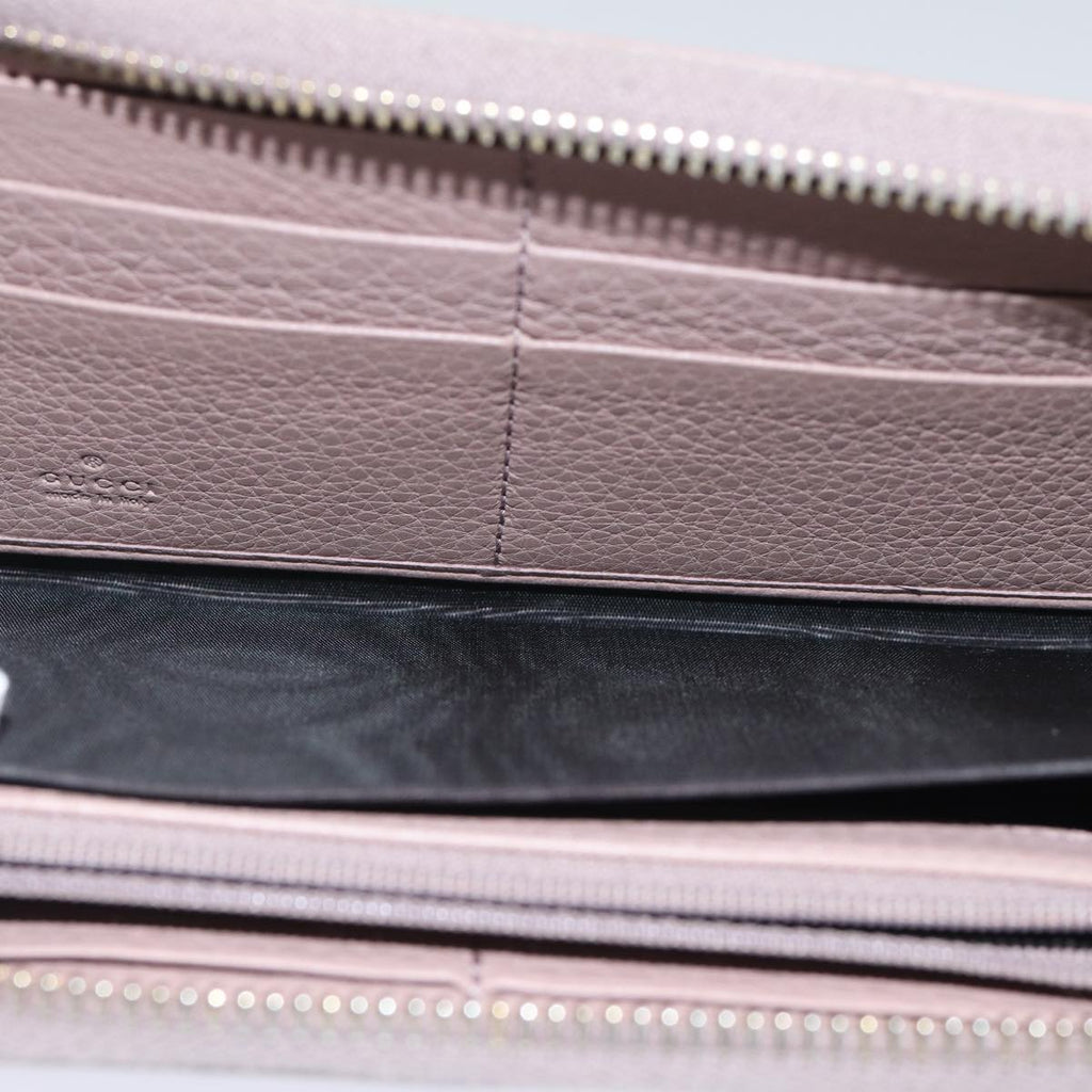 GUCCI Bamboo Wallet Leather Pink Gold 307984 am6900