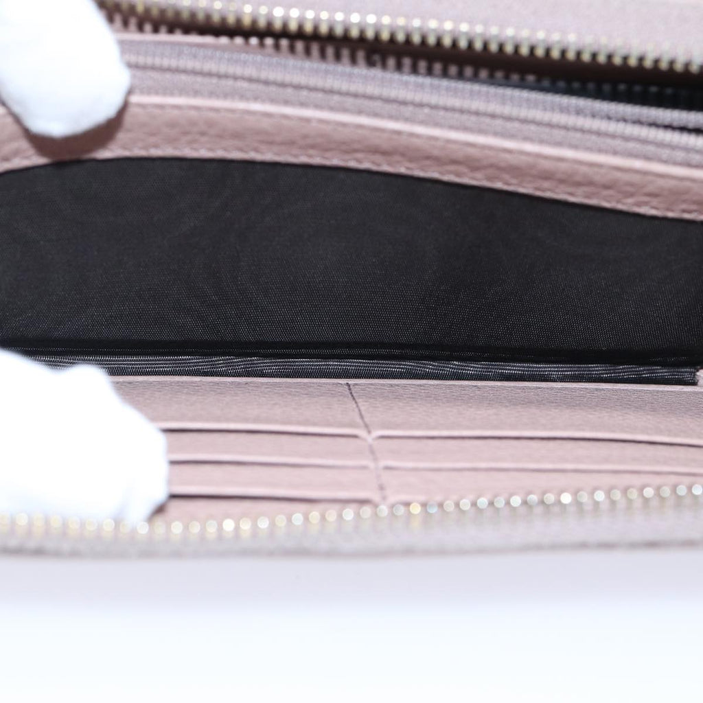 GUCCI Bamboo Wallet Leather Pink Gold 307984 am6900