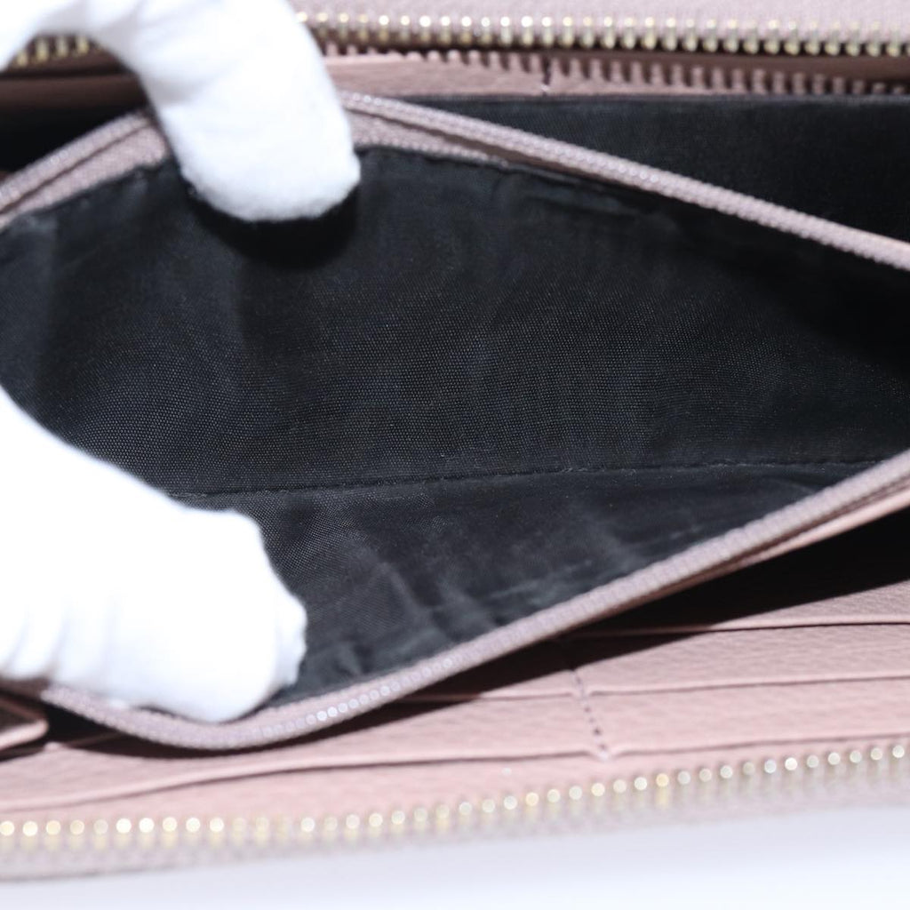 GUCCI Bamboo Wallet Leather Pink Gold 307984 am6900