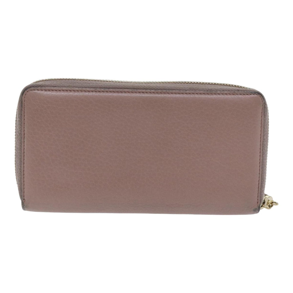 GUCCI Bamboo Wallet Leather Pink Gold 307984 am6900