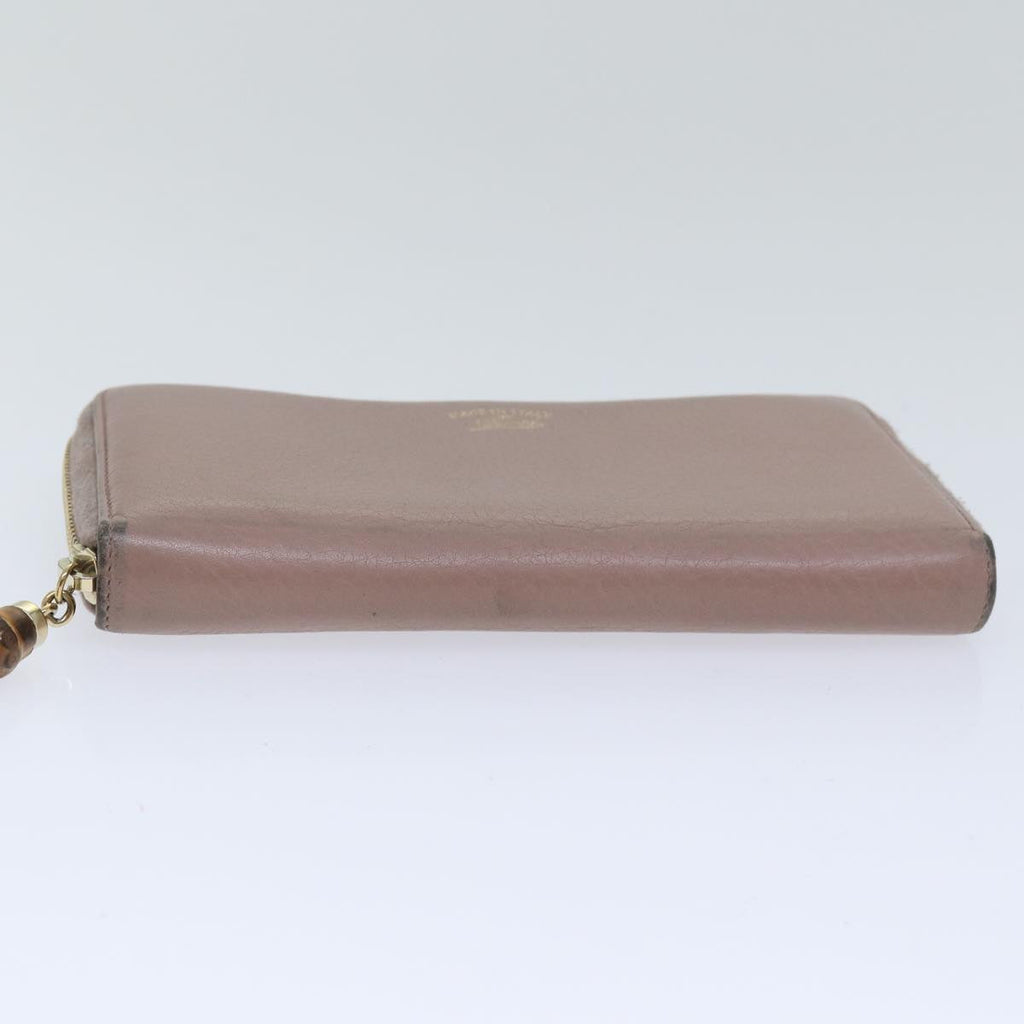 GUCCI Bamboo Wallet Leather Pink Gold 307984 am6900