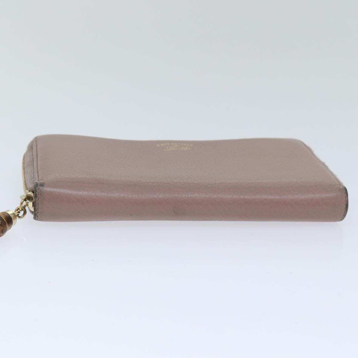 GUCCI Bamboo Wallet Leather Pink Gold 307984 am6900