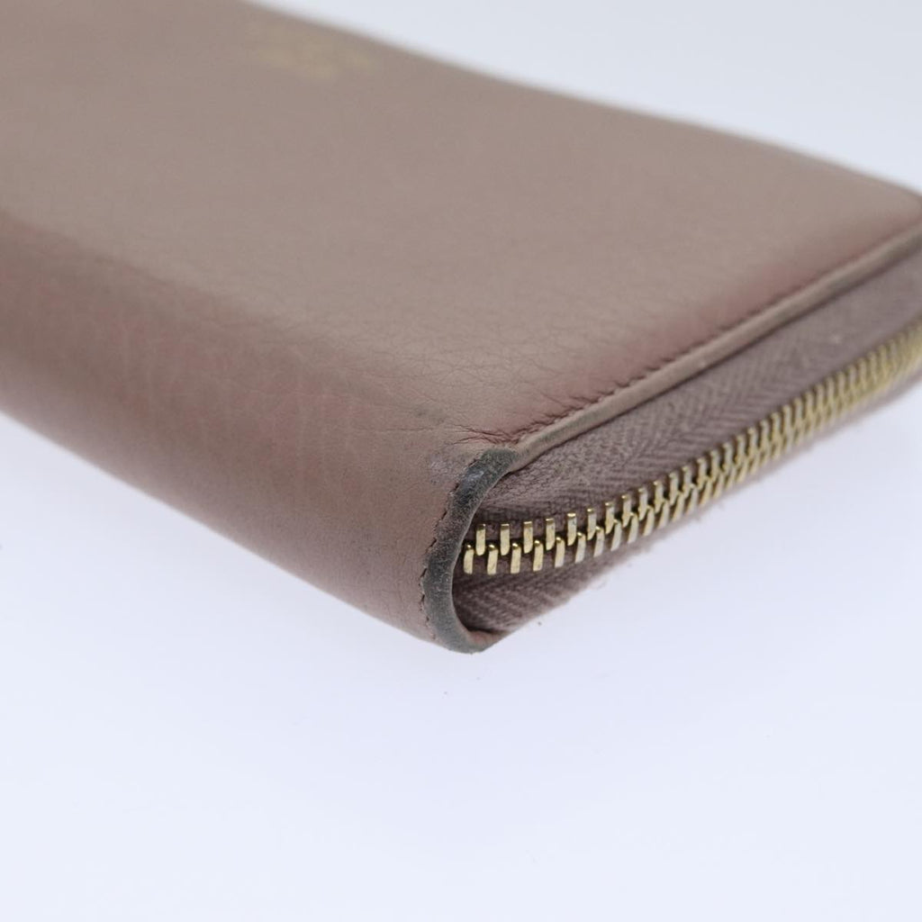 GUCCI Bamboo Wallet Leather Pink Gold 307984 am6900