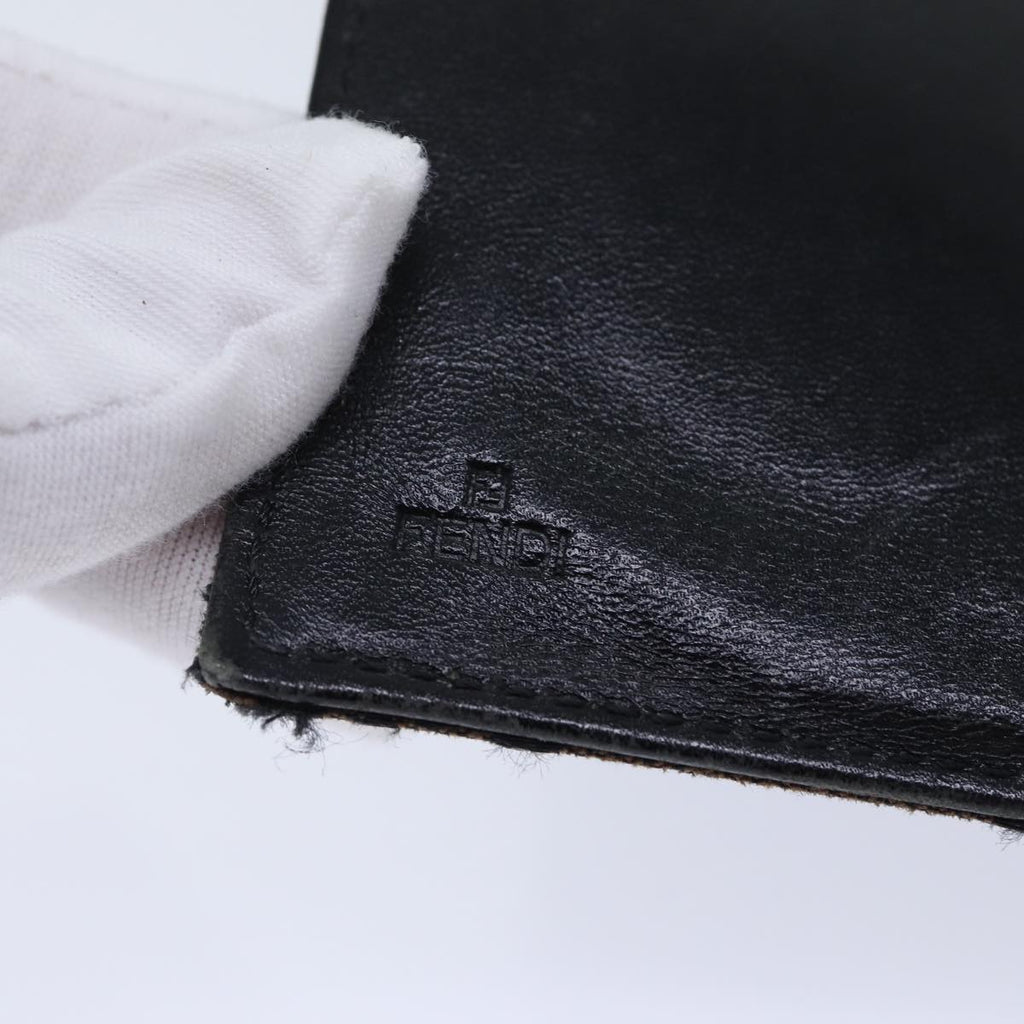 FENDI Zucchino Canvas Wallet Brown Silver am6905