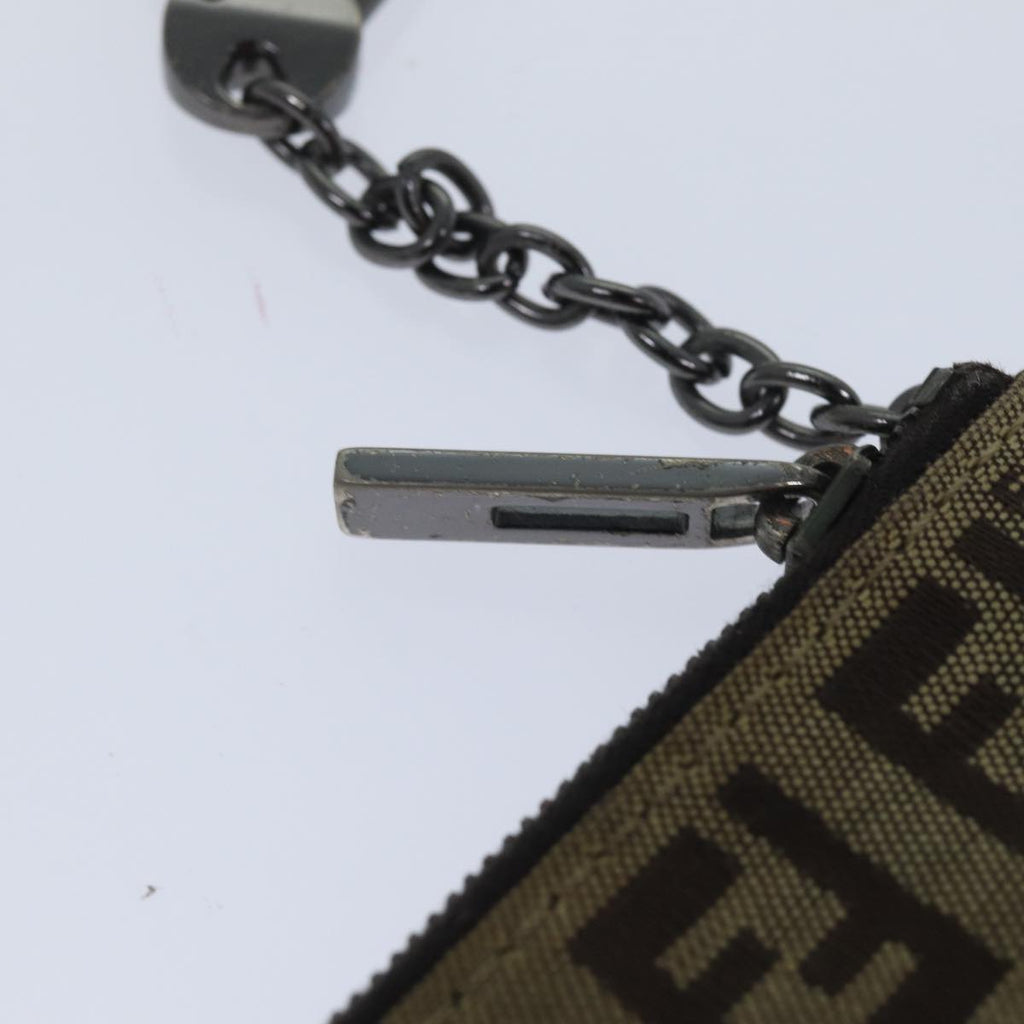 FENDI Zucchino Canvas Coin Purse Beige am6906