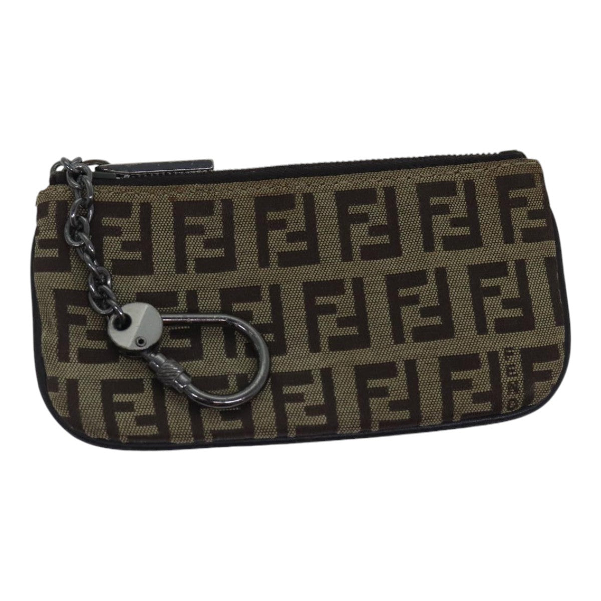 FENDI Zucchino Canvas Coin Purse Beige am6906