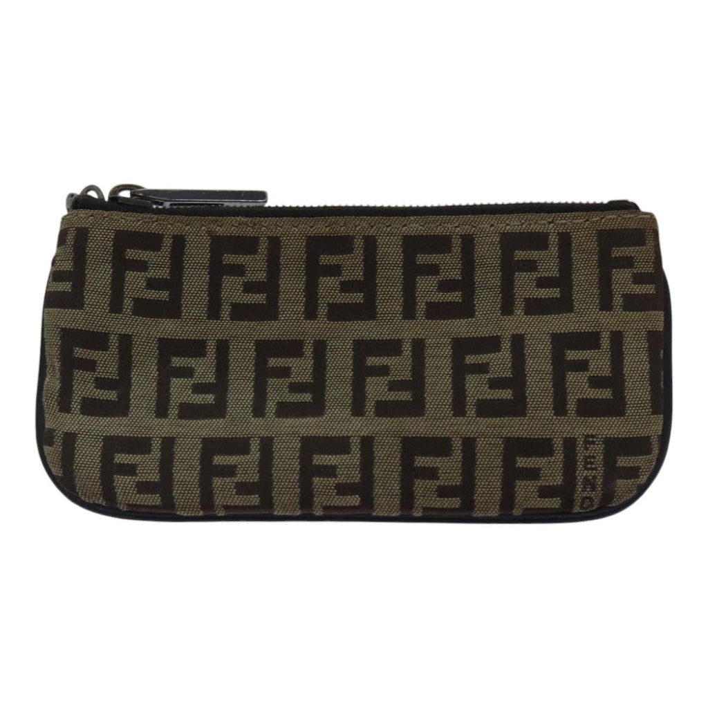 FENDI Zucchino Canvas Coin Purse Beige am6906
