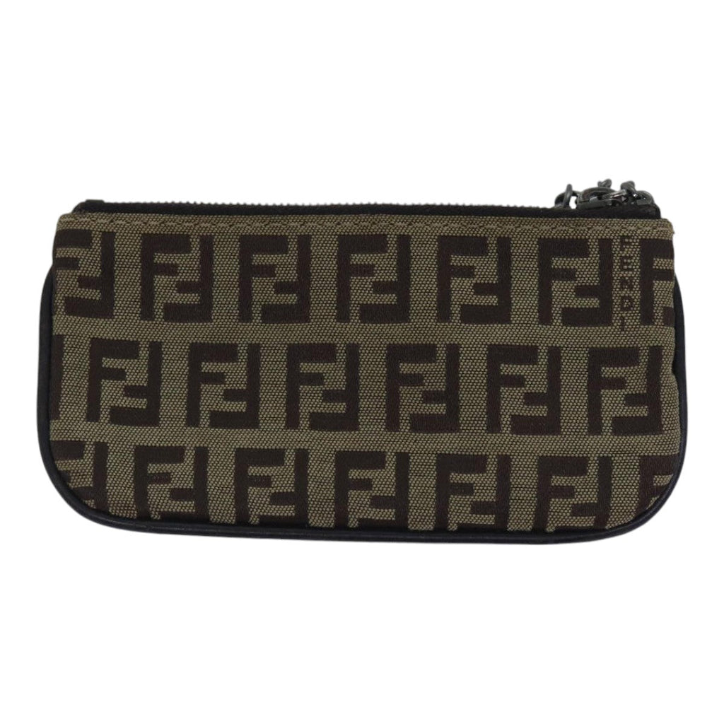 FENDI Zucchino Canvas Coin Purse Beige am6906