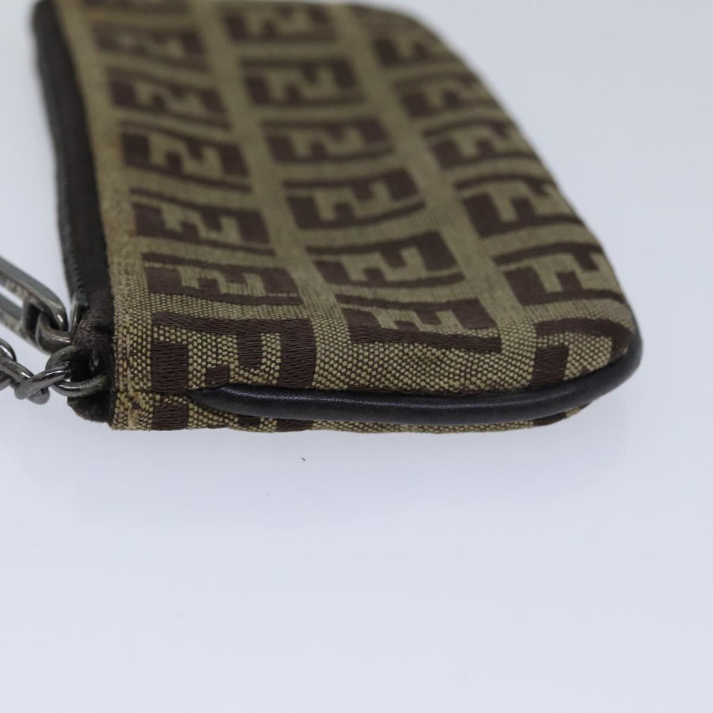 FENDI Zucchino Canvas Coin Purse Beige am6906