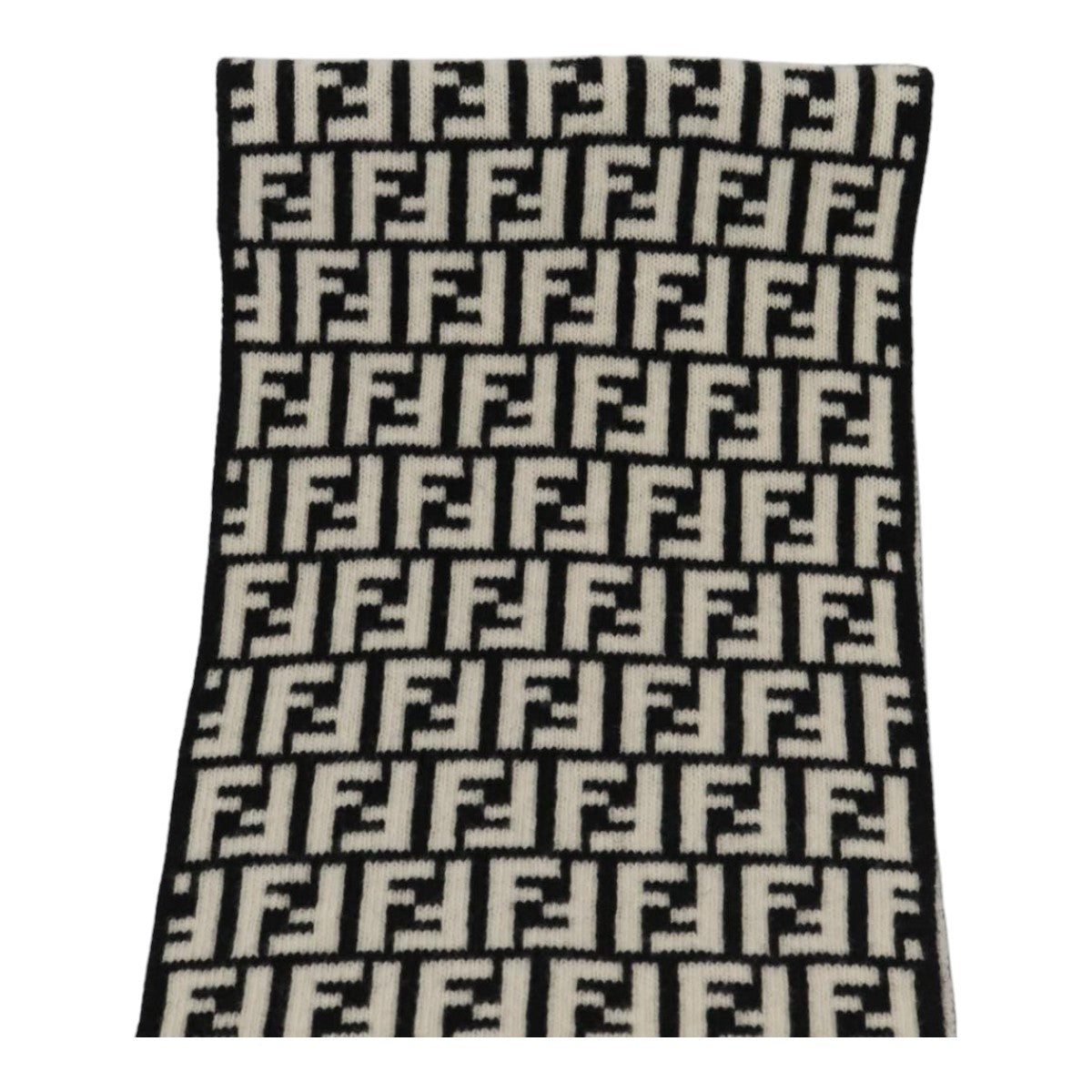FENDI Zucca Canvas Scarf Wool Black am6975
